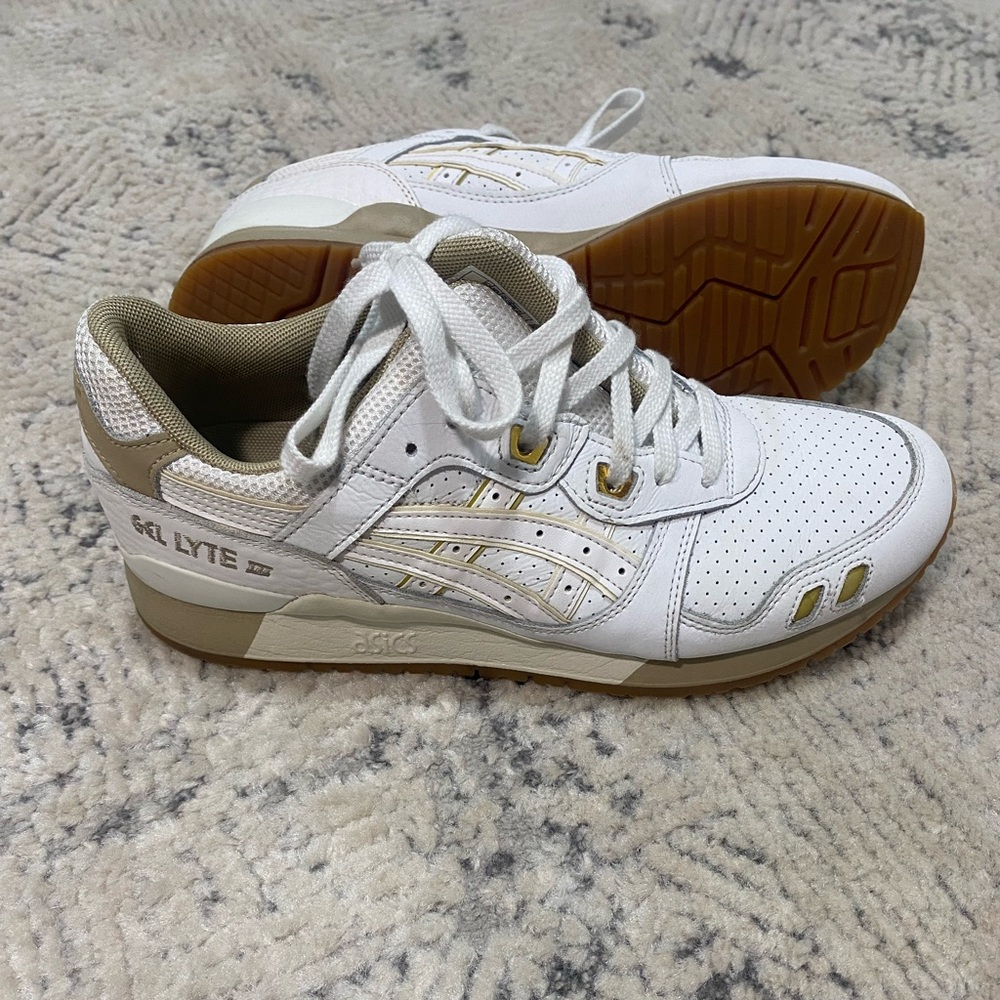 ASICS Gel Lyte 3 White Tan Men's Size 9 Athletic Shoes Sneakers Low Top 1191A201